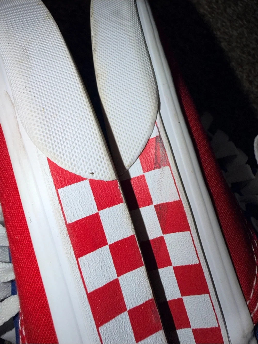 Classic Vans Era sneakers two-tone blue and red